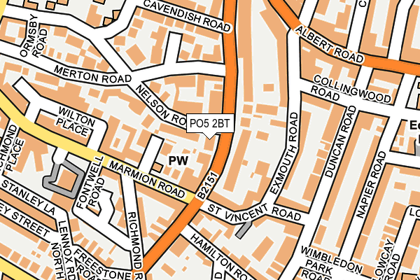 PO5 2BT map - OS OpenMap – Local (Ordnance Survey)