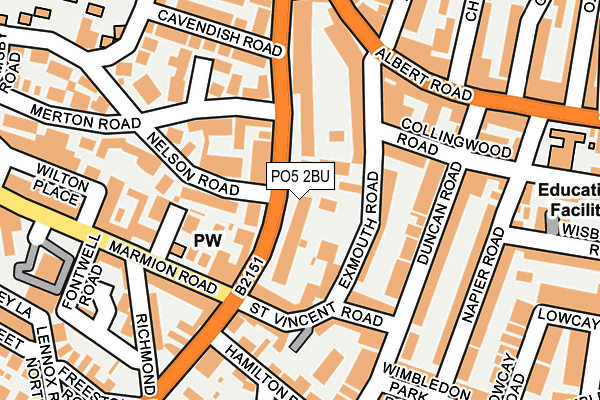 PO5 2BU map - OS OpenMap – Local (Ordnance Survey)