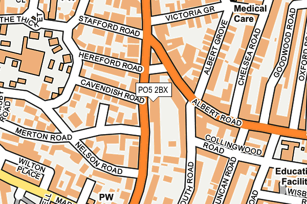 PO5 2BX map - OS OpenMap – Local (Ordnance Survey)