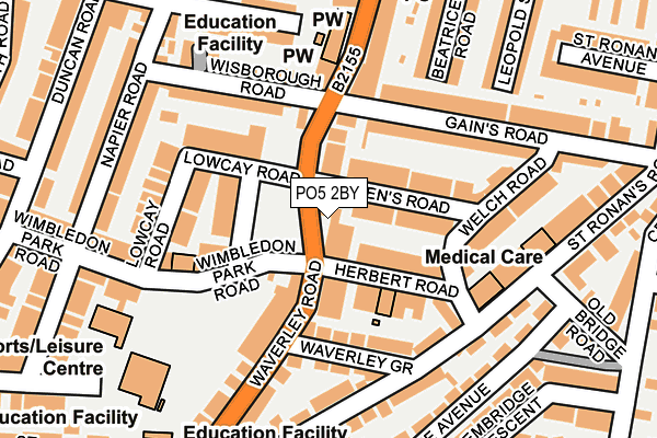 PO5 2BY map - OS OpenMap – Local (Ordnance Survey)