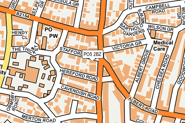 PO5 2BZ map - OS OpenMap – Local (Ordnance Survey)