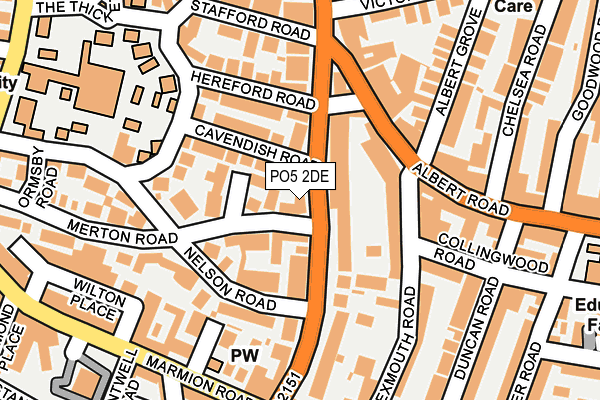 PO5 2DE map - OS OpenMap – Local (Ordnance Survey)