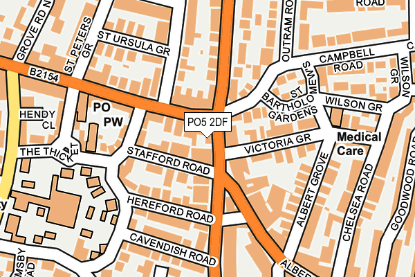 PO5 2DF map - OS OpenMap – Local (Ordnance Survey)