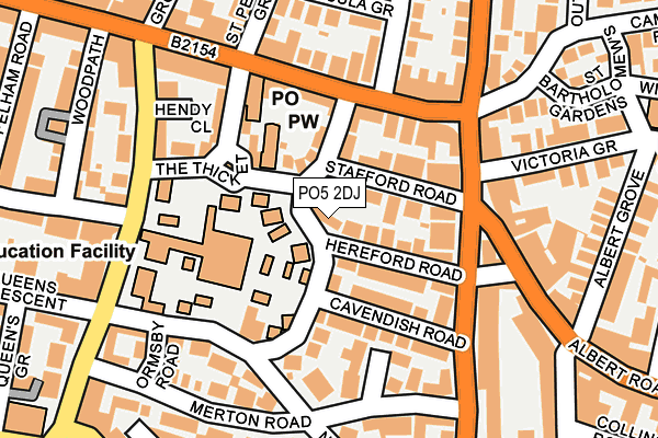 PO5 2DJ map - OS OpenMap – Local (Ordnance Survey)