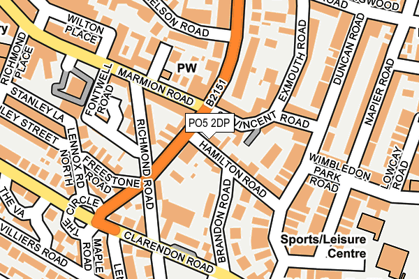 PO5 2DP map - OS OpenMap – Local (Ordnance Survey)