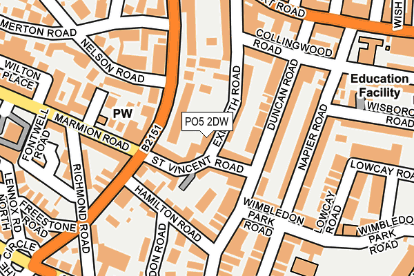 PO5 2DW map - OS OpenMap – Local (Ordnance Survey)