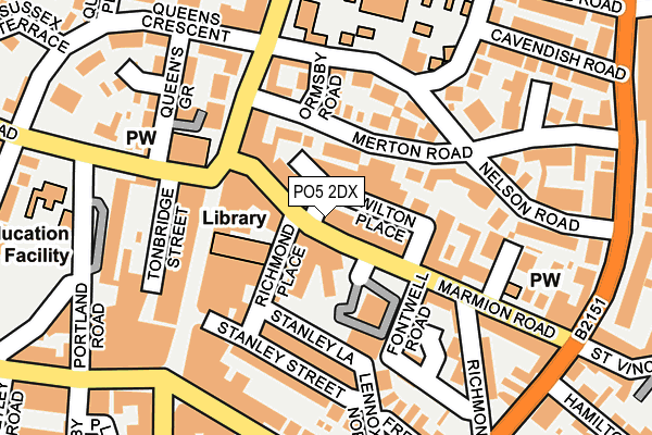 PO5 2DX map - OS OpenMap – Local (Ordnance Survey)