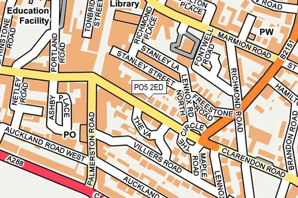 PO5 2ED map - OS OpenMap – Local (Ordnance Survey)