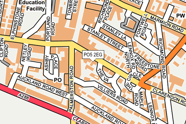 PO5 2EG map - OS OpenMap – Local (Ordnance Survey)