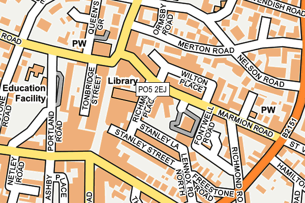 PO5 2EJ map - OS OpenMap – Local (Ordnance Survey)