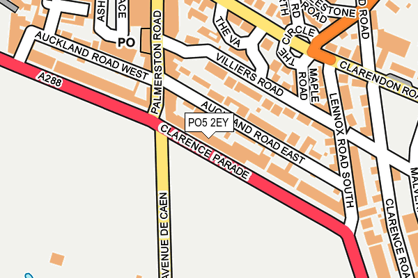 PO5 2EY map - OS OpenMap – Local (Ordnance Survey)