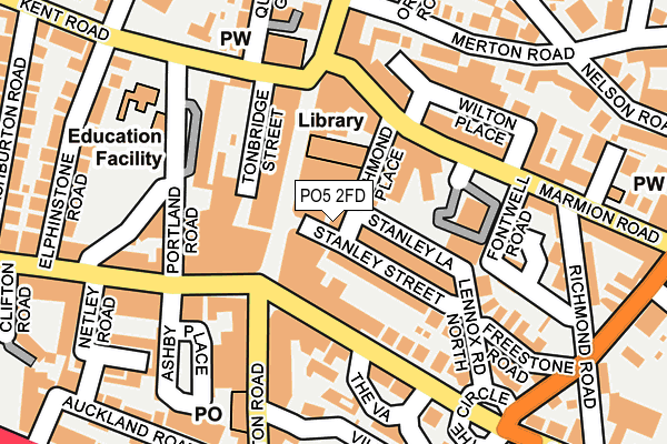 PO5 2FD map - OS OpenMap – Local (Ordnance Survey)