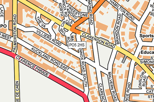 PO5 2HS map - OS OpenMap – Local (Ordnance Survey)