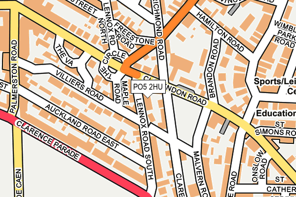 PO5 2HU map - OS OpenMap – Local (Ordnance Survey)