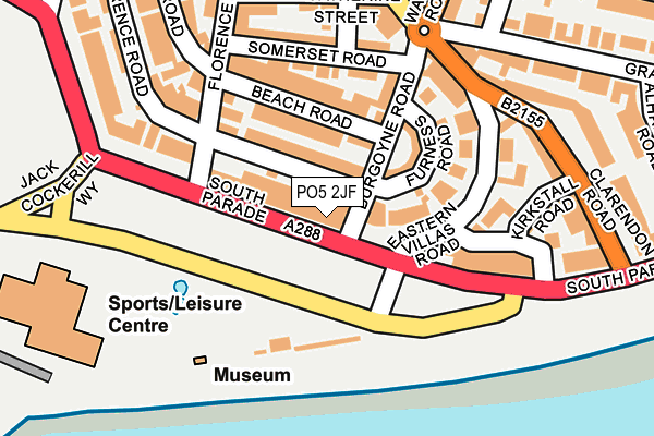 PO5 2JF map - OS OpenMap – Local (Ordnance Survey)