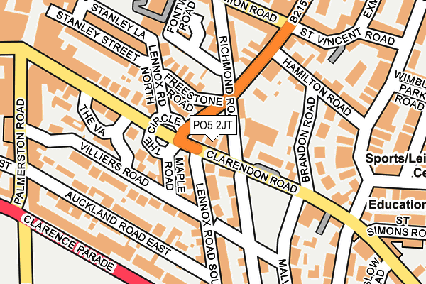 PO5 2JT map - OS OpenMap – Local (Ordnance Survey)