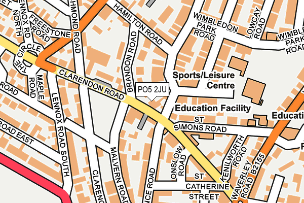 PO5 2JU map - OS OpenMap – Local (Ordnance Survey)