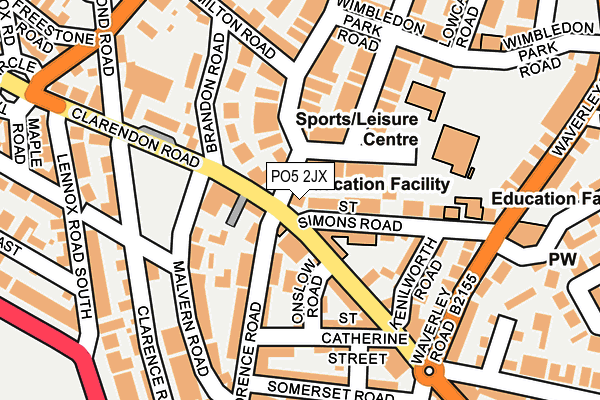 PO5 2JX map - OS OpenMap – Local (Ordnance Survey)