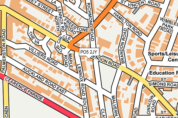 PO5 2JY map - OS OpenMap – Local (Ordnance Survey)