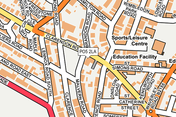 PO5 2LA map - OS OpenMap – Local (Ordnance Survey)