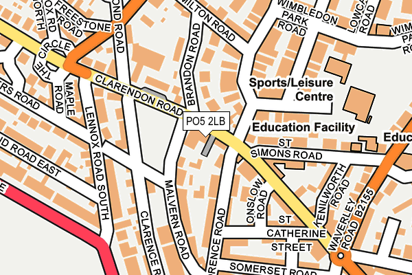 PO5 2LB map - OS OpenMap – Local (Ordnance Survey)