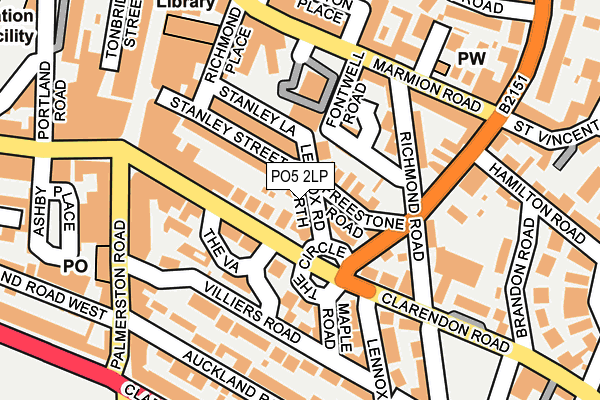 PO5 2LP map - OS OpenMap – Local (Ordnance Survey)