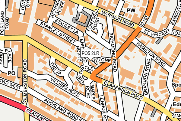 PO5 2LR map - OS OpenMap – Local (Ordnance Survey)