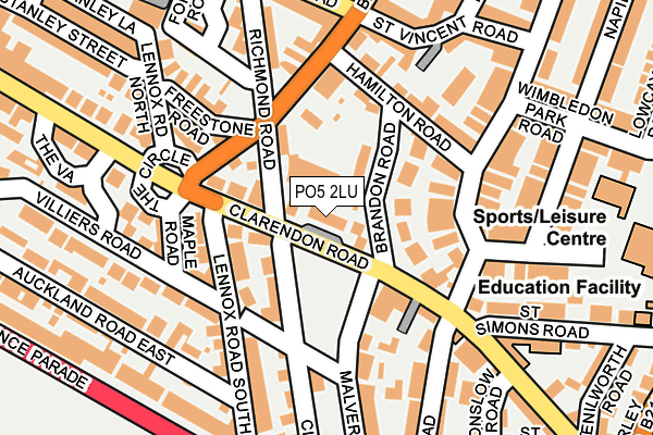 PO5 2LU map - OS OpenMap – Local (Ordnance Survey)