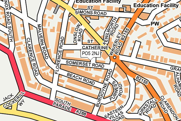 PO5 2NJ map - OS OpenMap – Local (Ordnance Survey)