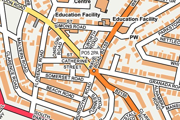 PO5 2PA map - OS OpenMap – Local (Ordnance Survey)
