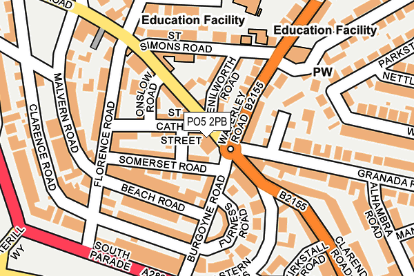 PO5 2PB map - OS OpenMap – Local (Ordnance Survey)