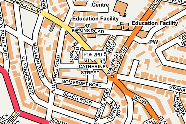 PO5 2PD map - OS OpenMap – Local (Ordnance Survey)