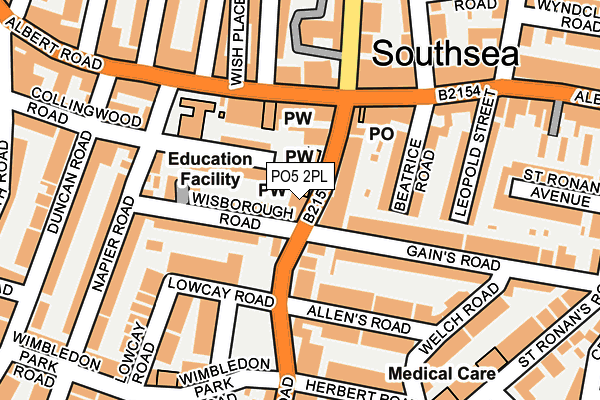 PO5 2PL map - OS OpenMap – Local (Ordnance Survey)