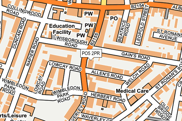 PO5 2PR map - OS OpenMap – Local (Ordnance Survey)