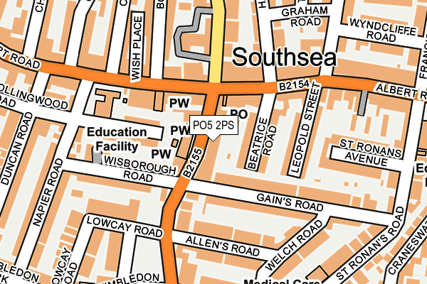 PO5 2PS map - OS OpenMap – Local (Ordnance Survey)