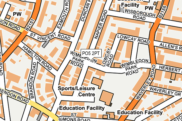 PO5 2PT map - OS OpenMap – Local (Ordnance Survey)