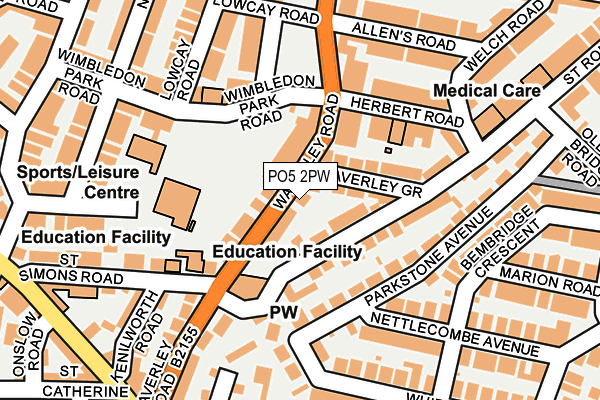 PO5 2PW map - OS OpenMap – Local (Ordnance Survey)