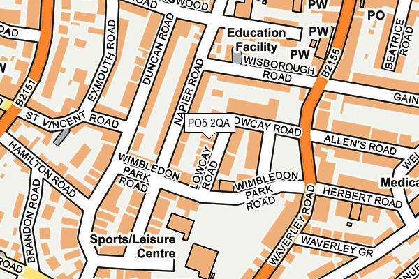 PO5 2QA map - OS OpenMap – Local (Ordnance Survey)