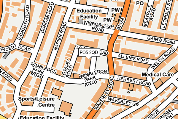 PO5 2QD map - OS OpenMap – Local (Ordnance Survey)