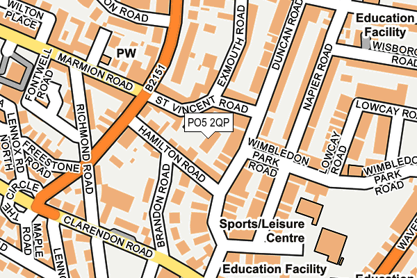 PO5 2QP map - OS OpenMap – Local (Ordnance Survey)