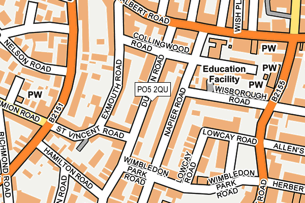 PO5 2QU map - OS OpenMap – Local (Ordnance Survey)