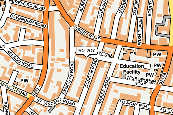 PO5 2QY map - OS OpenMap – Local (Ordnance Survey)