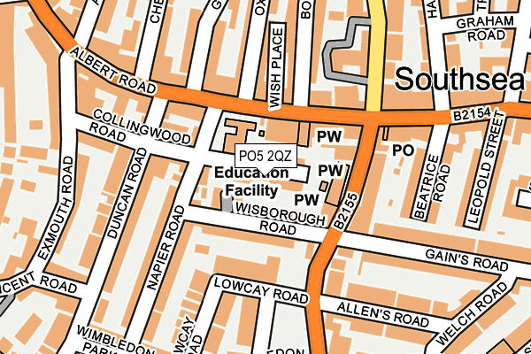 PO5 2QZ map - OS OpenMap – Local (Ordnance Survey)