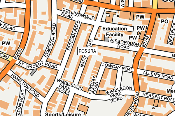 PO5 2RA map - OS OpenMap – Local (Ordnance Survey)