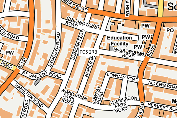 PO5 2RB map - OS OpenMap – Local (Ordnance Survey)