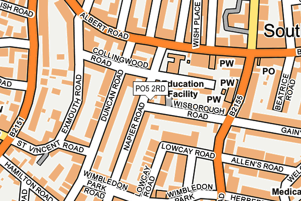 PO5 2RD map - OS OpenMap – Local (Ordnance Survey)