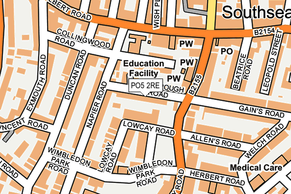 PO5 2RE map - OS OpenMap – Local (Ordnance Survey)