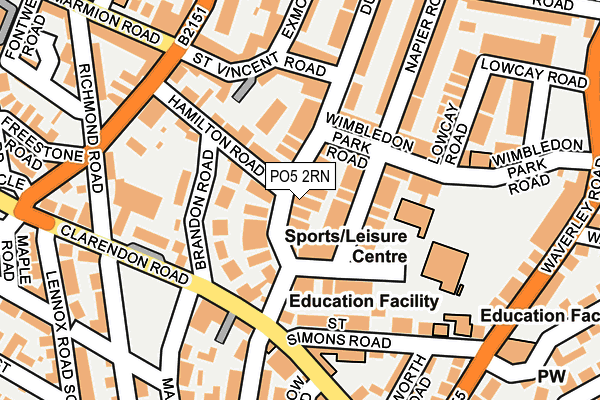 PO5 2RN map - OS OpenMap – Local (Ordnance Survey)