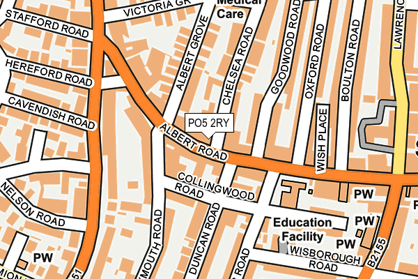 PO5 2RY map - OS OpenMap – Local (Ordnance Survey)