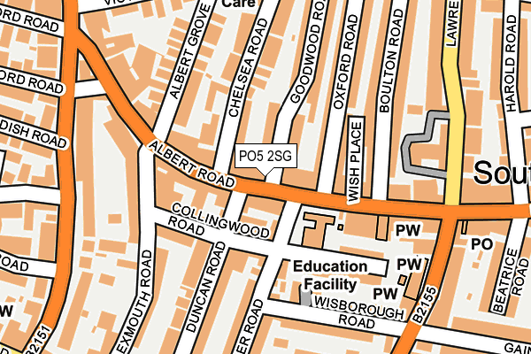 PO5 2SG map - OS OpenMap – Local (Ordnance Survey)